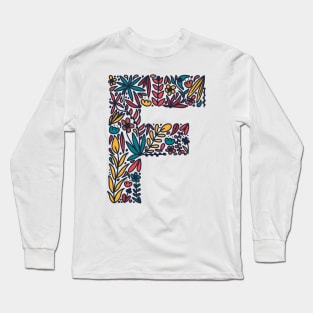 Tropical Letter F Long Sleeve T-Shirt